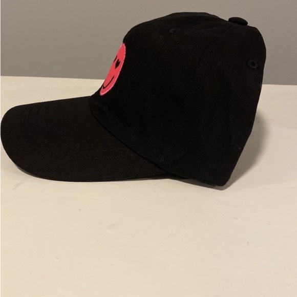 2/$20 Women’s Black & Pink Smiley Face Baseball Cap - Picture 2 of 4